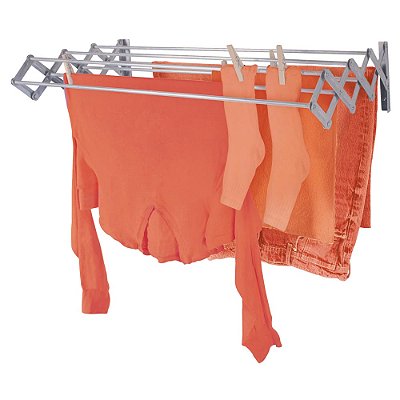 Varal De Roupas Parede Retrátil Lavanderia Sanfonado 1,20m