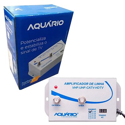 Amplificador Antena TV Booster Sinal 20dB VHF UHF HDTV