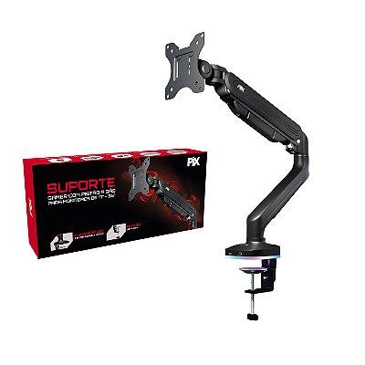 Suporte Monitor Mesa Gamer Pistao A Gás Rgb Usb C 17" a 35"