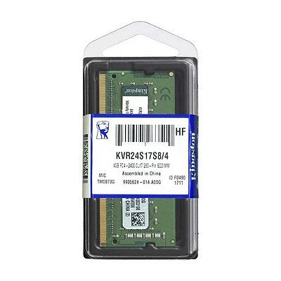 Memoria Para Notebook Ddr4 4Gb 2400Mhz Cl17 260 Pin Kingston