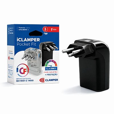 Protetor de Surto iClamper Pocket Fit 3P 10A LCF Preto