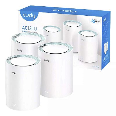 Kit 3 Roteador Mesh Cudy Ac1200 Gigabit Modelo M1300 Branco