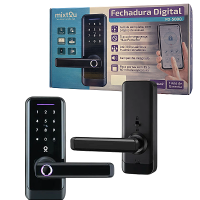Fechadura Digital Biométrica 5 Acessos Mixtou FD-5000