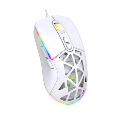 Mouse Gamer Com Fio Fortrek Striker Branco 12000 DPI