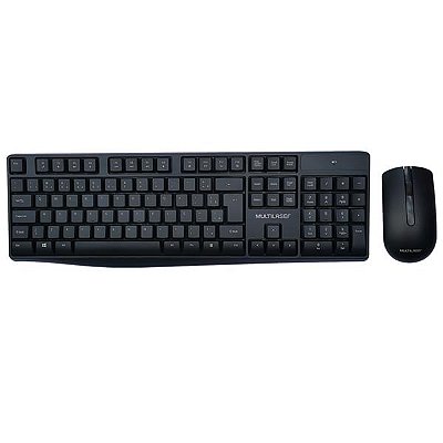 Kit Teclado e Mouse Sem Fio Slim Multilaser TC270 Silencioso