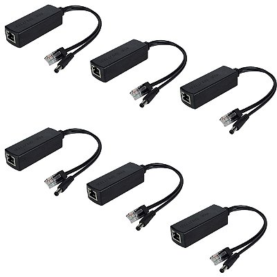 Kit 6 Adaptador Poe Ativo Power Over Ethernet 48v Saída 12v