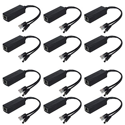 Kit 12 Adaptador Poe Ativo Power Over Ethernet 48v Saída 12v