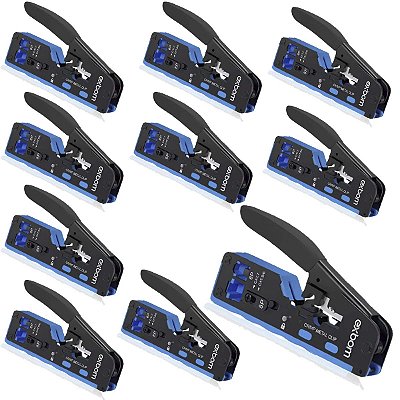Kit 10 Alicate Profi Crimpar Ez Rj45 Passagem Cat5 Cat6 Cat7