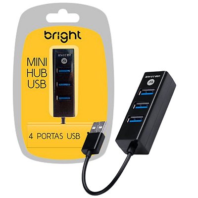 Hub Usb Mini 4 Portas Usb 2.0 Bright 0059 Plug And Play