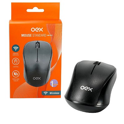 Mouse Sem Fio Standard Oex Ms412 Wireless Com 3 Botões Preto