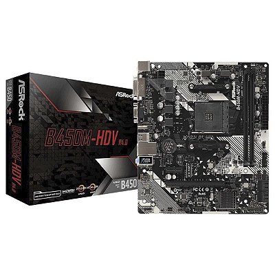 Placa Mae Amd Asrock B450MHDV Ddr4 Am4 Ryzen Athlon Hdmi Vga