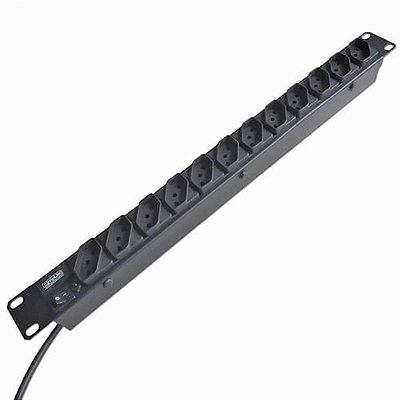 Regua P/ Rack 19 Pol 1U 12 Tomadas 10A Disjuntor F50122