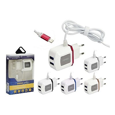 Carregador Compatível Com Iphone 5 ao 14 2 Usb Cabo 3.1A