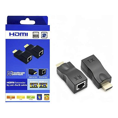 Extensor Hdmi 30M Cabo De Rede Rj45 1 Via Crimpar Em 568B