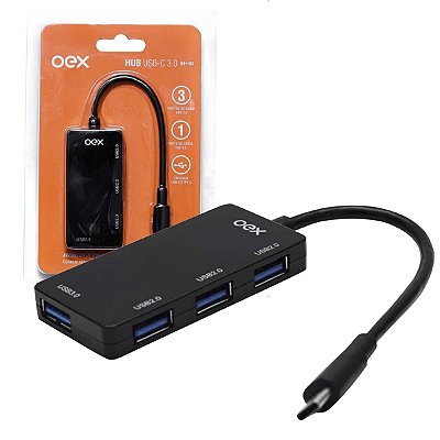 Hub Usb C Tipo C 4 Portas Usb 3.0 5Gbps Oex Para Mac Windows