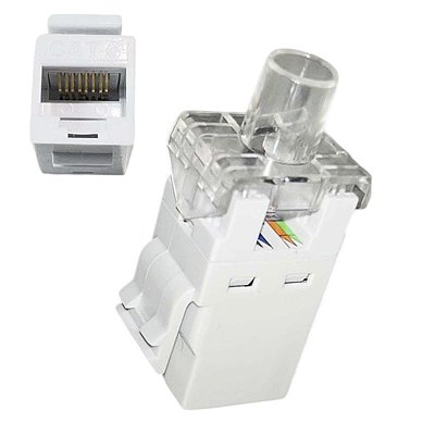Keystone Seccon Seclan Rj45 Femea IDC Cat6 Fluke Rohs Branco