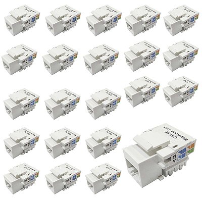 Kit 50 Keystone Seccon Rj45 Femea Cat5e Fluke Rohs Branco