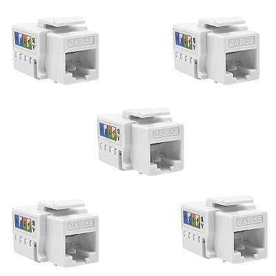Kit 5 Keystone Rj45 Femea Cat5E 90 Graus T568A/B Pluscable