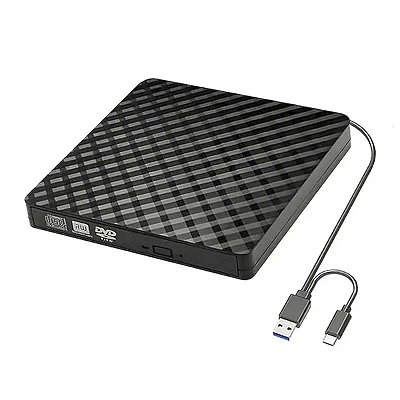 Leitor E Gravador De Cd e Dvd Externo Usb 3.0 Usb C Dvd-Rw