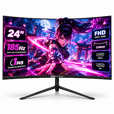 Monitor Gamer Led Brx 24'' Fhd 1080p 185Hz Curvo Hdmi/Dp Va