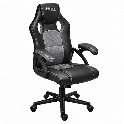Cadeira Gamer Ergonômica Apoio Braços Ajustável Preta Bright