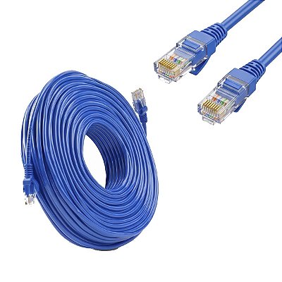 Cabo De Rede Rj45 20 Metros Cat6 Gigabit 10/100/1000 Azul