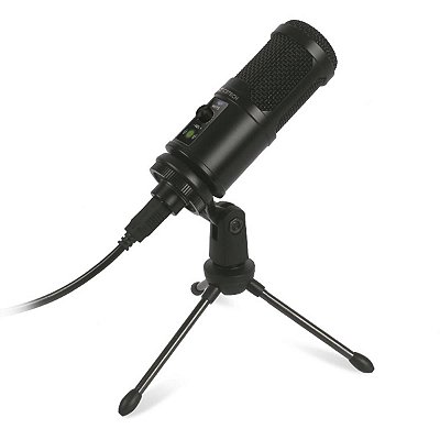 Microfone Condensador Usb C3tech Mi-50bk Com Tripé Preto