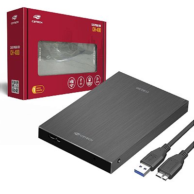 Case Para HD SSD Sata 3 Externo 2,5" USB 3.0 6Gbs Cinza
