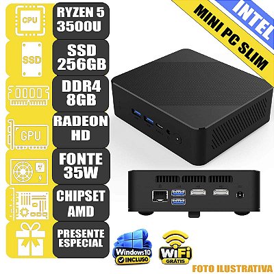 Mini Pc Ryzen 5 3500U Bluecase 256Gb Ssd 8Gb Ddr4 Hdmi Wifi