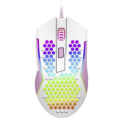 Mouse Redragon Reaping Elite 32.000 Dpi Rgb Branco Com Rosa