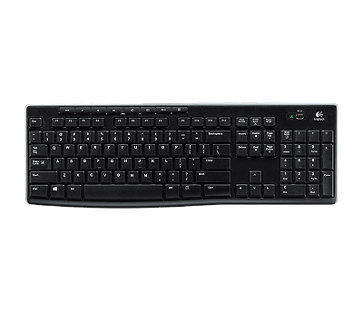 Teclado Logitech Multimidia  Preto,Sem Fio K270