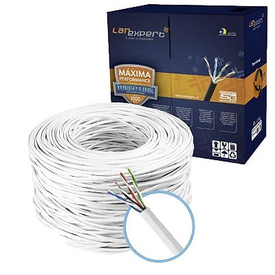 Caixa Cabo De Rede Branco Lan Expert Cobre Cat5e Anatel 30m