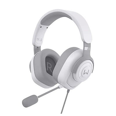 Headset Gamer Warrior Huginn Ph700 Branco P3 3,5mm Pc Ps4