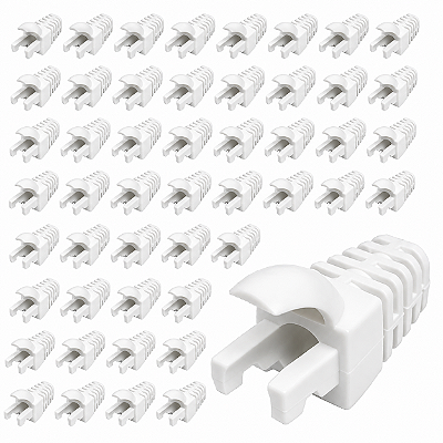 Kit 50 Capas Para Plug Conector Rj45 Trava Interna Branca