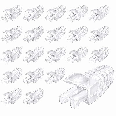 Kit 20 Capas Para Plug Conector Rj45 Trava Interna Cristal