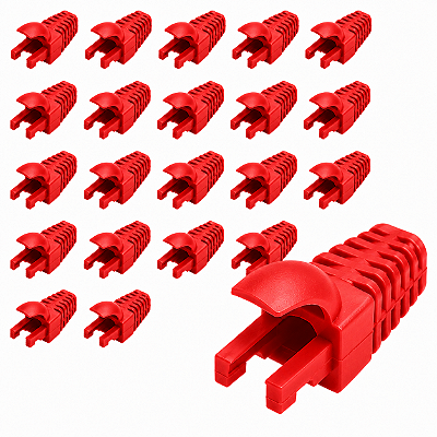 Kit 20 Capas Para Plug Conector Rj45 Trava Interna Vermelho