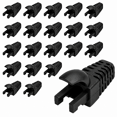 Kit 20 Capas Para Plug Conector Rj45 Trava Interna Preta