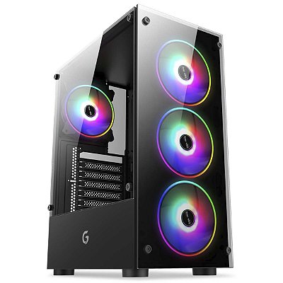 Gabinete Gamer R61b Black Atx Com Fans Rgb 120mm Brx