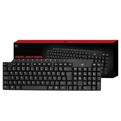 Teclado Multimídia Brx 104 Teclas Abnt2 Usb Cabo 1.3M Preto