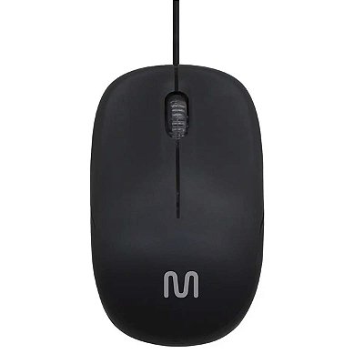 Mouse Multilaser Com Fio Plug&Play Usb Preto Mo255