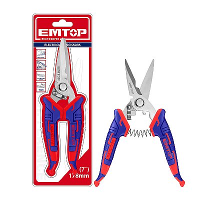 Tesoura Multiuso Eletricista Aco Inox 7 Polegadas Emtop