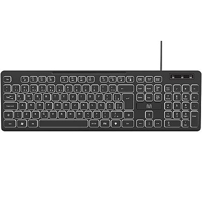 Teclado USB Multilaser Preto com LED Soft Silence TC268