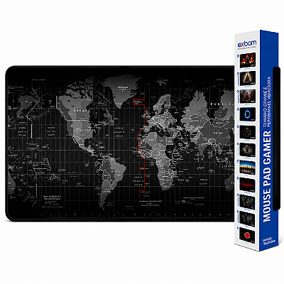 Mouse Pad Gamer Speed Extra Grande 90x40cm Mapa Mundi Matrix