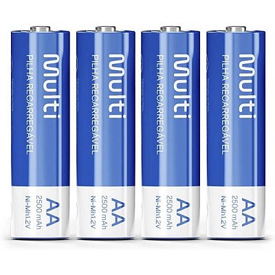 Pilhas Recarregaveis AA 2500Mah 4 Unidades Multilaser