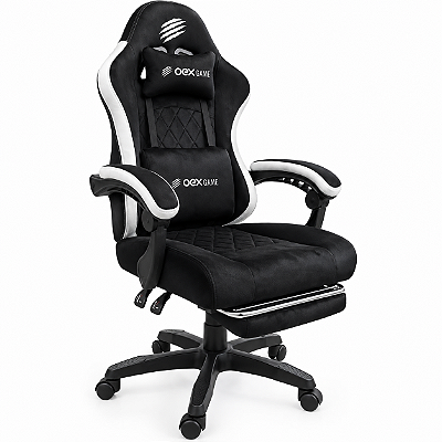 Cadeira Gamer Oex Game Reclinável Com Apoio Para Pés Preta