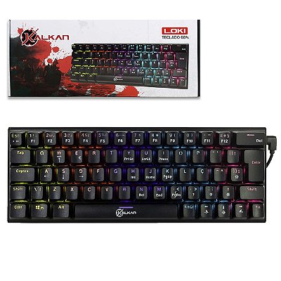 Teclado Mecanico Gamer Kalkan Loki 60% Switch Az Preto Rgb