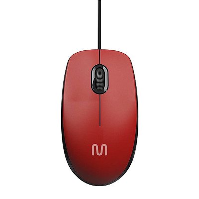 Mouse Com Fio MF400 Silencioso USB 1200dpi Vermelho Multi