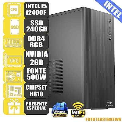 Computador Mdi Office Para i5 12ª 8Gb 240G Geforce 2GB W11