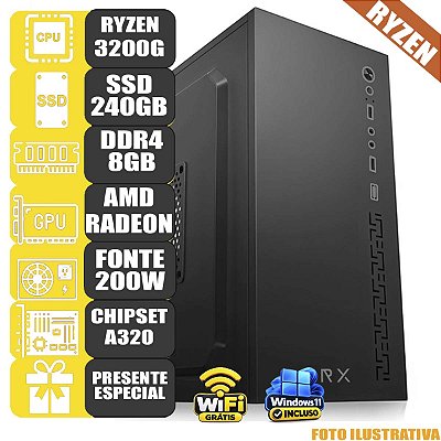 Computador Mdi Office Ryzen 3200G 8Gb 240GB Windows 11