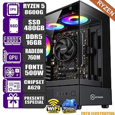 Computador Mdi Gamer Ryzen 5 8600G 16Gb Ddr5 480GB